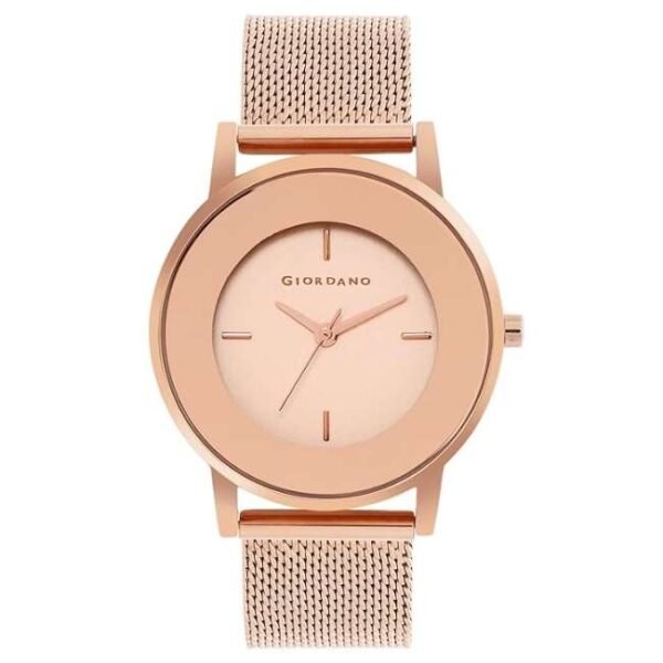 giordano rosegold women mesh metal watch a2052-55