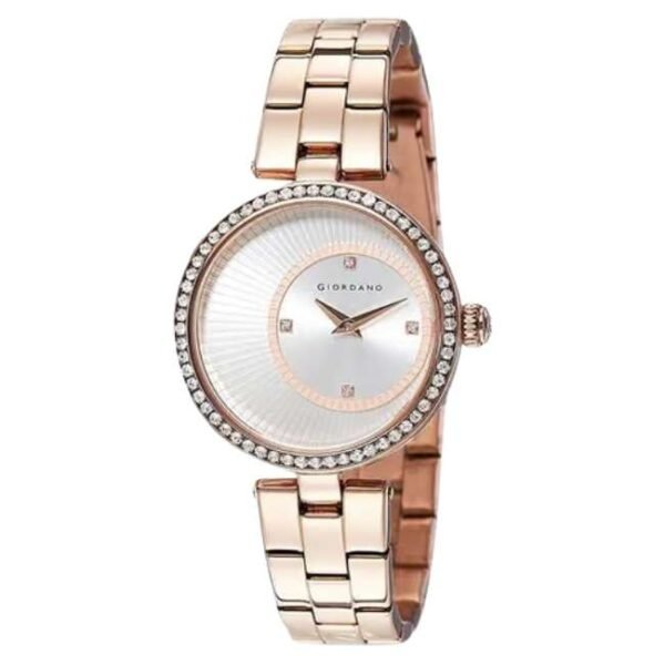 giordano rosegold white women metal watch a2056-33