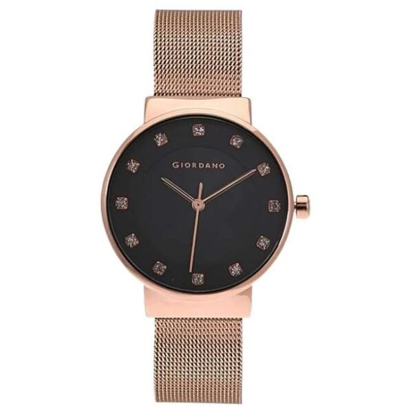 giordano black women mesh metal watch a2062-11