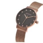 giordano black women mesh metal watch a2062-11