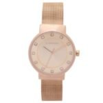 giordano rosegold women mesh metal watch a2062-33
