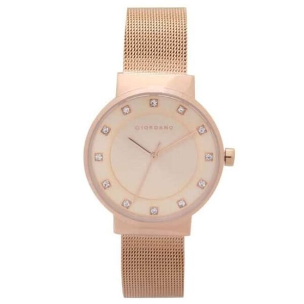 giordano rosegold women mesh metal watch a2062-33