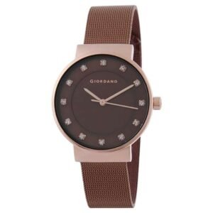 giordano brown women mesh metal watch a2062-55