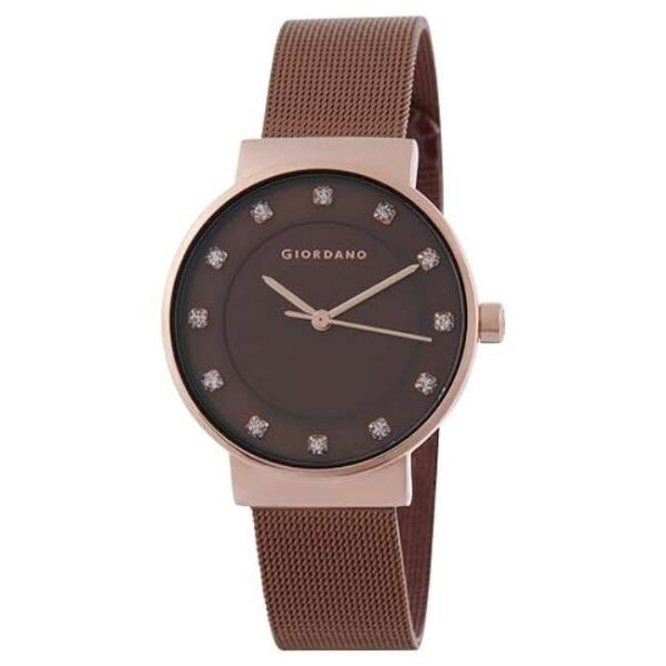 giordano brown women mesh metal watch a2062-55