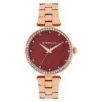 giordano red women metal watch a2079-22