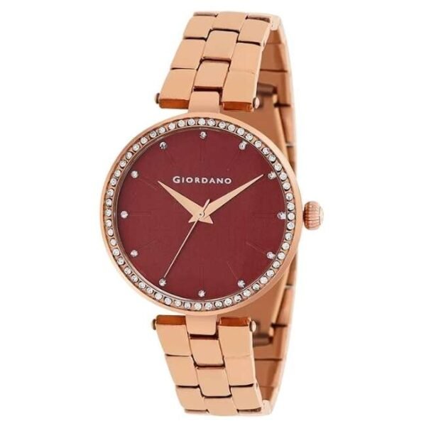 giordano red women metal watch a2079-22