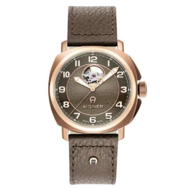 Aigner Cavallo Automatic Brown Leather Men Watch AIAGW279006W
