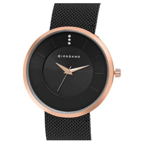 giordano black men mesh metal watch gd-1166-22