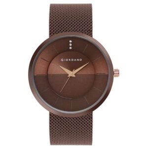 giordano brown men mesh metal watch gd-1166-33