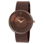 giordano brown men mesh metal watch gd-1166-33