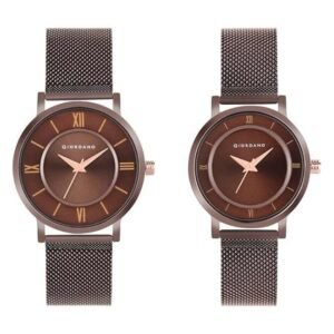 giordano brown pair mesh metal watch gd-1172-seta-55