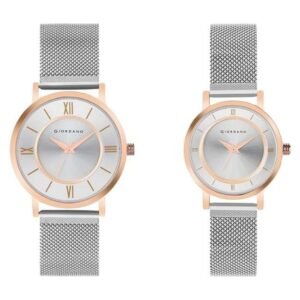 giordano silver pair mesh metal watch gd-1172-seta-77