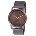 giordano brown men mesh metal watch gd-4064-33