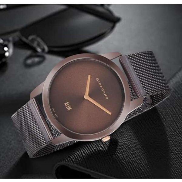 giordano brown men mesh metal watch gd-4064-33