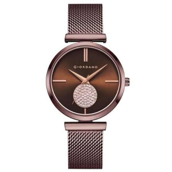 giordano brown women mesh metal watch gd-4066-11