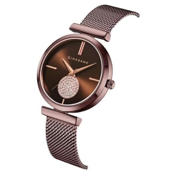 giordano brown women mesh metal watch gd-4066-11