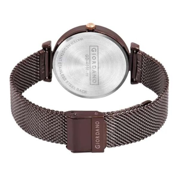 giordano brown women mesh metal watch gd-4066-11