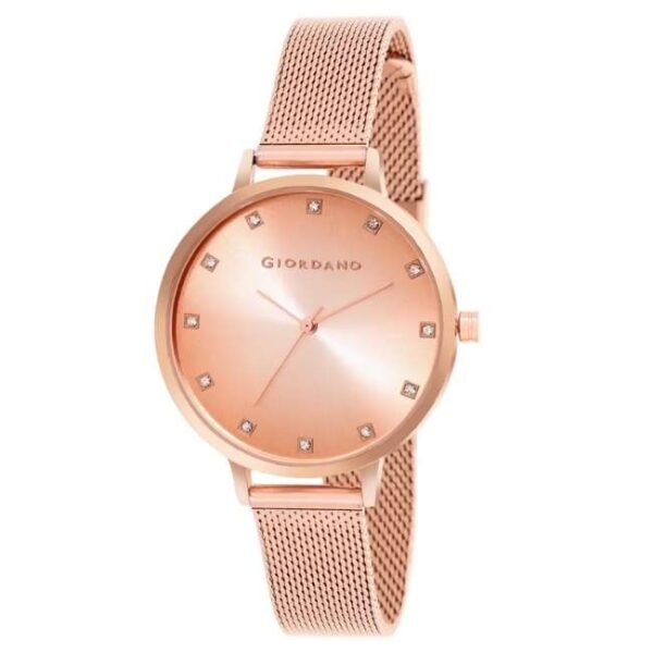 giordano maroon women mesh metal watch gd-4208-22