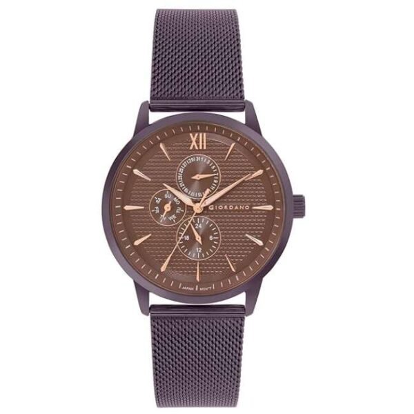giordano brown men mesh metal watch gd-50008-55