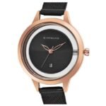 giordano black women mesh metal watch gd-60010-22