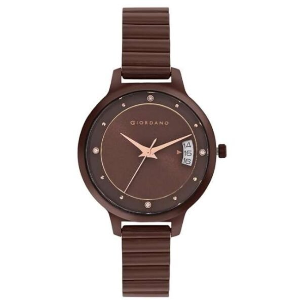 giordano dark brown women mesh metal watch gd4206-11