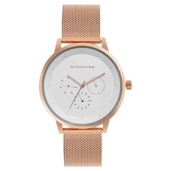 giordano white silver men mesh metal watch gz-50005-22