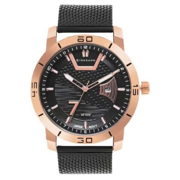 giordano black men mesh metal watch gz-50020-22