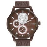 giordano brown men mesh metal watch gz-50030-33
