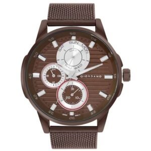 giordano brown men mesh metal watch gz-50030-33