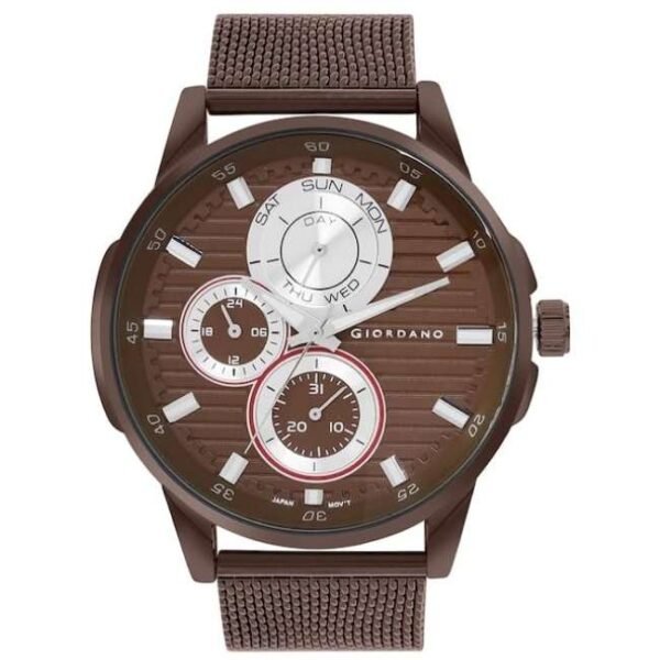 giordano brown men mesh metal watch gz-50030-33