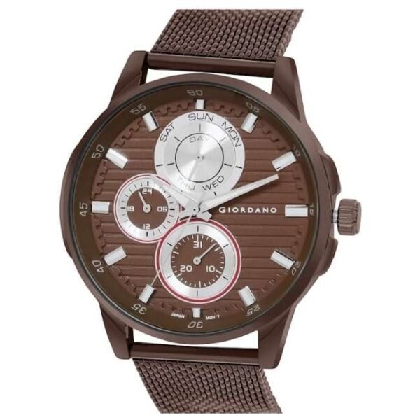giordano brown men mesh metal watch gz-50030-33