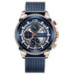 giordano brown men mesh metal watch gz-50039-33