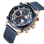 giordano brown men mesh metal watch gz-50039-33