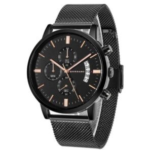 giordano brown men mesh metal watch gz-50055-55
