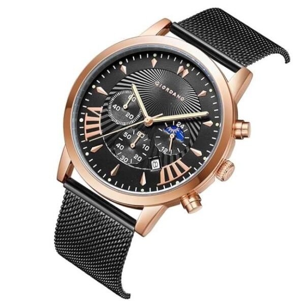 giordano black men mesh metal watch gz-50056-22