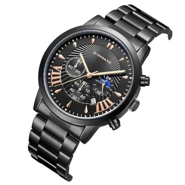giordano black men metal watch gz-50056-33a