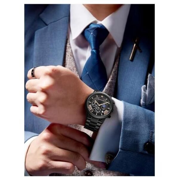 giordano black men metal watch gz-50056-33a