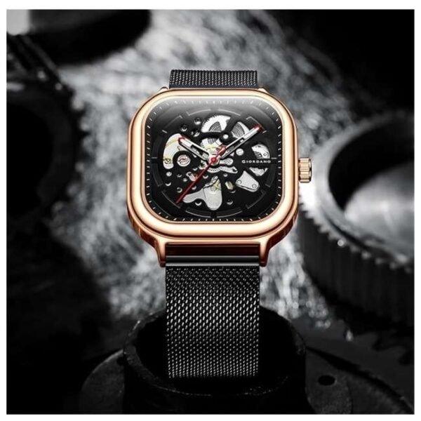 giordano black men stainless steel watch gz-50081-44