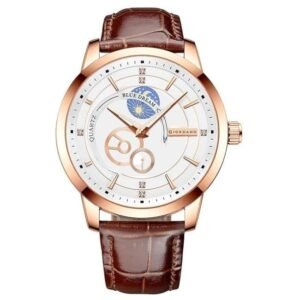giordano white men leather watch gz-50084-01