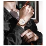 giordano white men leather watch gz-50084-01