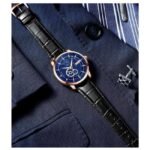 giordano blue men leather watch gz-50084-02