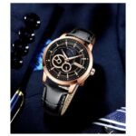 giordano black men leather watch gz-50084-03