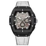 giordano white men leather watch gz-50098-06