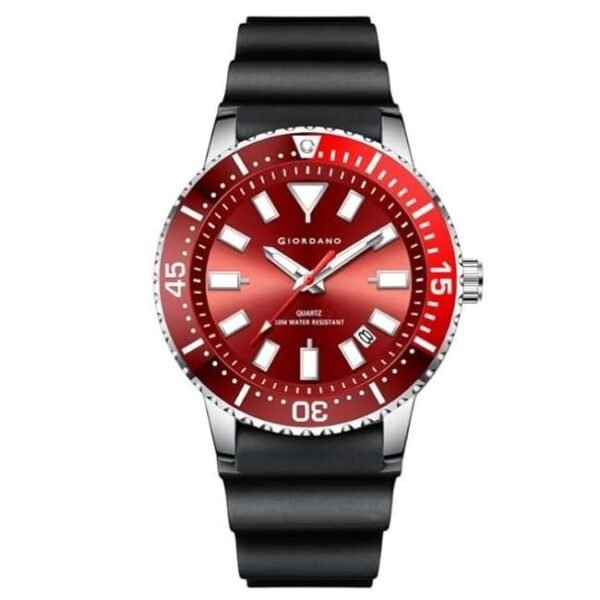 giordano black red men silicone watch gz-50103-01
