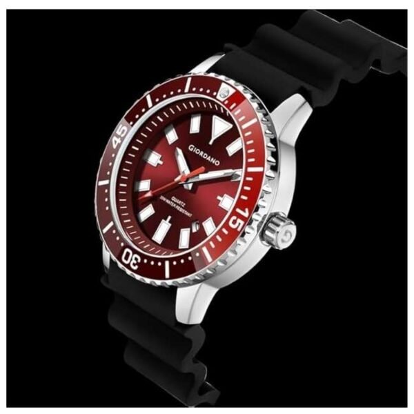 giordano black red men silicone watch gz-50103-01