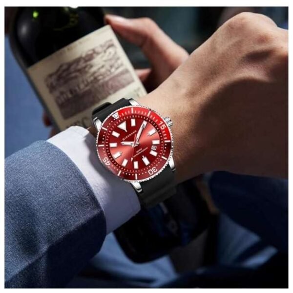 giordano black red men silicone watch gz-50103-01