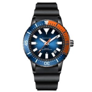 giordano black orange men silicone watch gz-50103-05