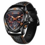 Giordano Quartz Black Leather Men Watch GZ-50132-02