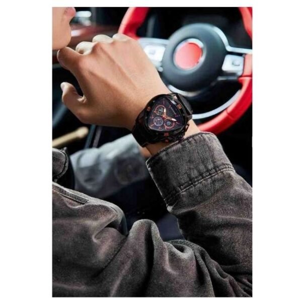 Giordano Quartz Black Leather Men Watch GZ-50132-02