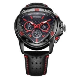 Giordano Quartz Black Leather Men Watch GZ-50132-03